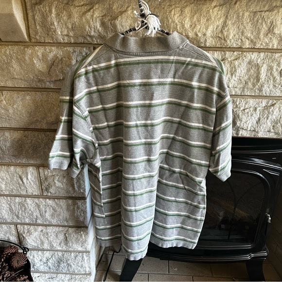 Arizona Jeans Co men’s polo gray green stripe large Y2K vintage - Picture 4 of 9